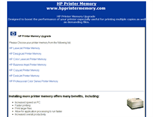 Tablet Screenshot of hpprintermemory.com